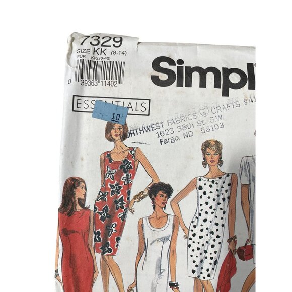 90s Simplicity 7329 Sewing Pattern Size KK 8-14 Sleeveless Dress Jacket NEW - Picture 2 of 6